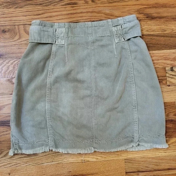 Free People Alpha Utility Raw Edge Cotton Blend Mini Skirt(6) - Picture 3 of 13